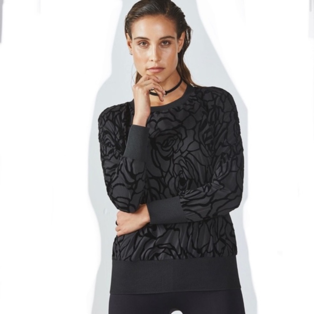 Fabletics Black Rose Cutout Back Pullover - image 1